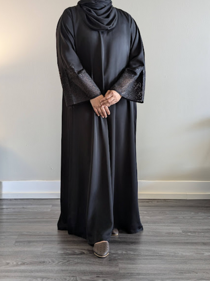 Premium Black Cut Work Embroidery Abaya