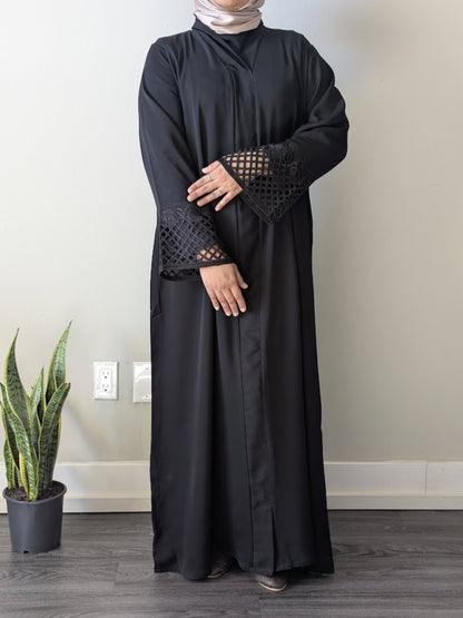 Rose Cut Work Abaya