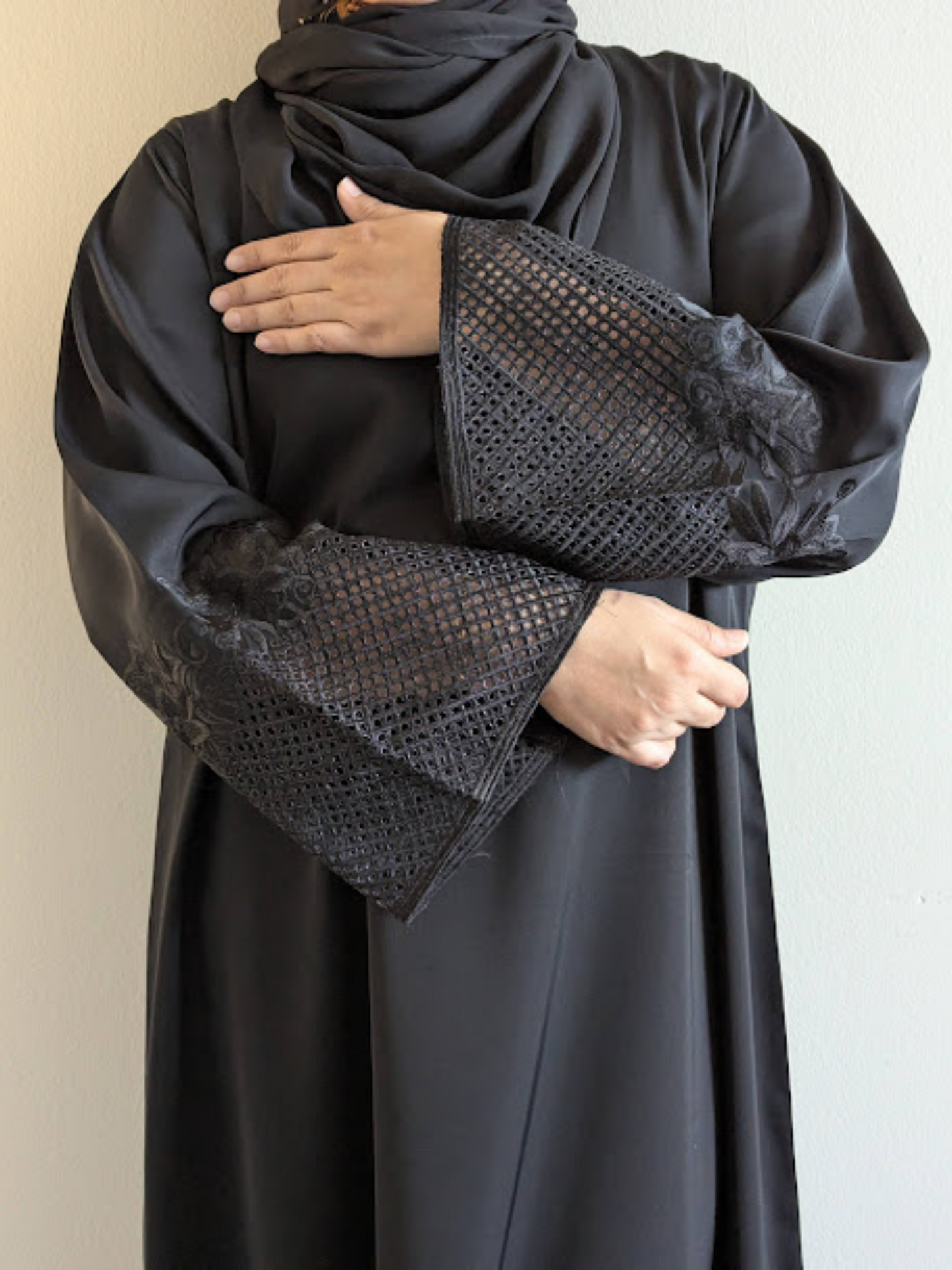 Premium Black Cut Work Embroidery Abaya