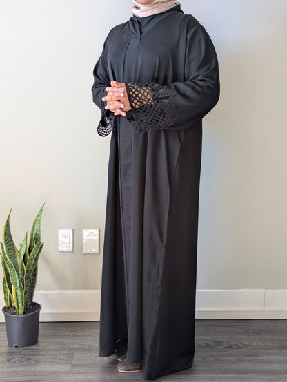 Rose Cut Work Abaya