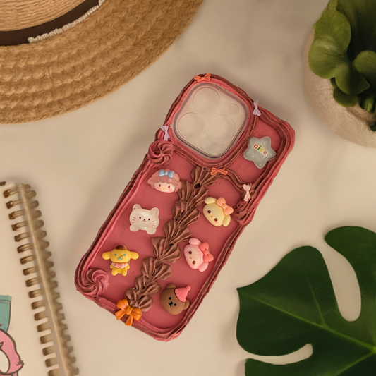 Handmade Decoden Sanrio Silicon Case Cover for iPhone 16 Pro Max