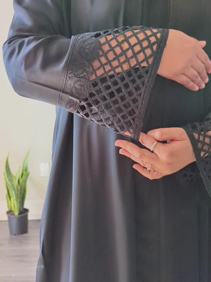 Rose Cut Work Abaya